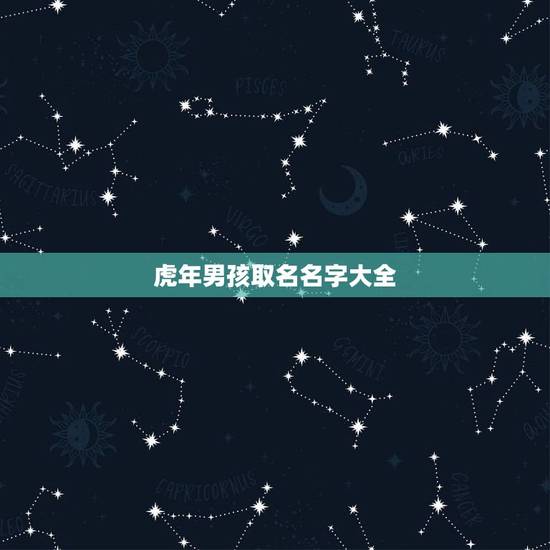 虎年男孩取名名字大全，虎年男孩起名字大全