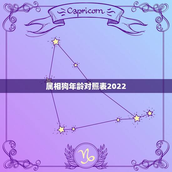 属相狗年龄对照表2022，年龄与生肖对照表