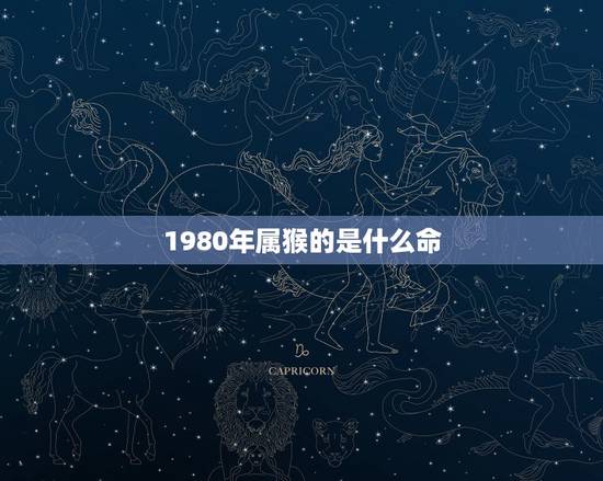 1980年属猴的是什么命，猴年1980年12月30日9点生命好吗？