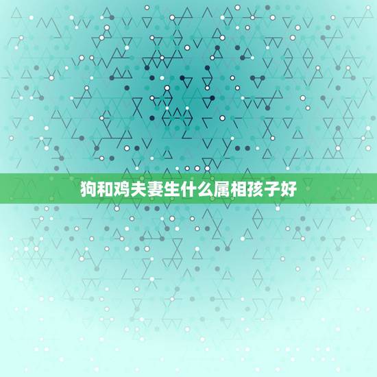 狗和鸡夫妻生什么属相孩子好，老公属鸡我属狗，生个什么属相的孩子最好？