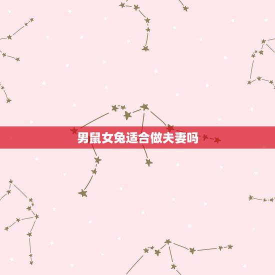 男鼠女兔适合做夫妻吗，我想问一下属鼠女人跟属兔的男人适合做夫妻吗？