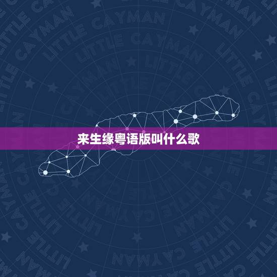 来生缘粤语版叫什么歌，刘德华的来生缘是不是有粤语版的！叫什么啊？