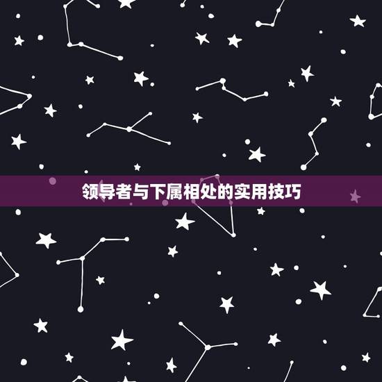 领导者与下属相处的实用技巧，职场上下级相处的原则和方法