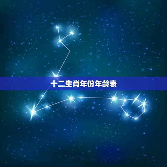十二生肖年份年龄表，十二生肖年龄对照表