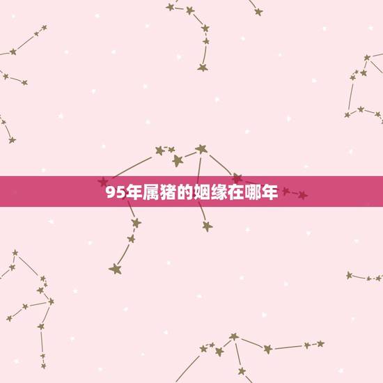 95年属猪的姻缘在哪年，1998年女属虎和1995年男属猪的姻缘
