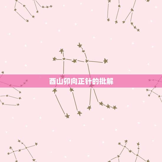 酉山卯向正针的批解，酉山卯向正针分金