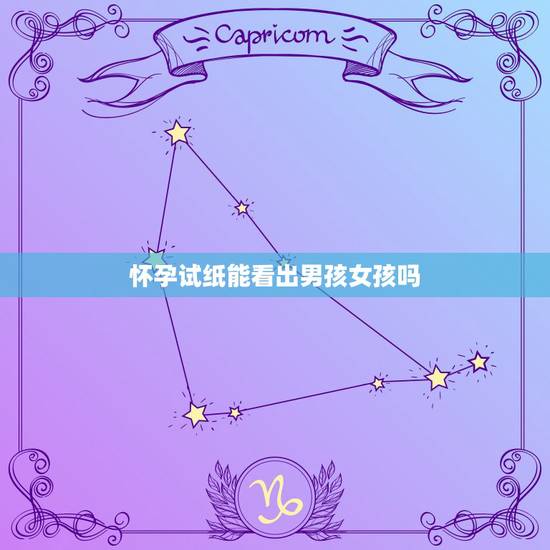 怀孕试纸能看出男孩女孩吗，怀孕了从试纸上能看出男孩女孩吗