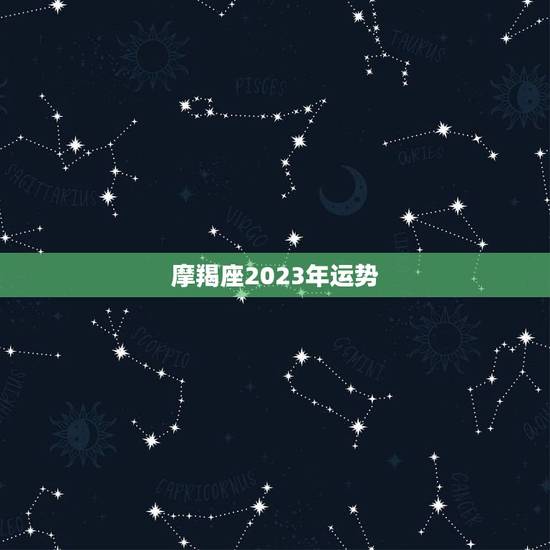 摩羯座2023年运势，摩羯座2021年运势
