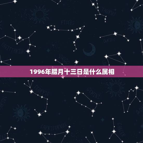 1996年腊月十三日是什么属相,12月13日是什么生肖在1996年晚上 1996年腊月十三日是什么属相,12月13日是什么生肖在1996年晚上