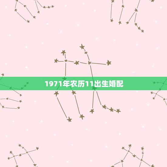 1971年农历11出生婚配,1971年1月11日出生男和1994年12 1971年农历11出生婚配,1971年1月11日出生男和1994年12