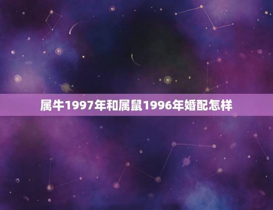 属牛1997年和属鼠1996年婚配怎样,85年属牛男配96年属鼠女好吗 属牛1997年和属鼠1996年婚配怎样,85年属牛男配96年属鼠女好吗