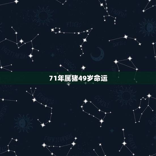 71年属猪49岁命运，71年属猪2021年运势及运程每月运程