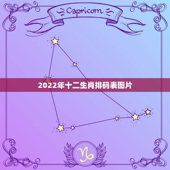 2022年十二生肖排码表图片，12生肖表图片2022