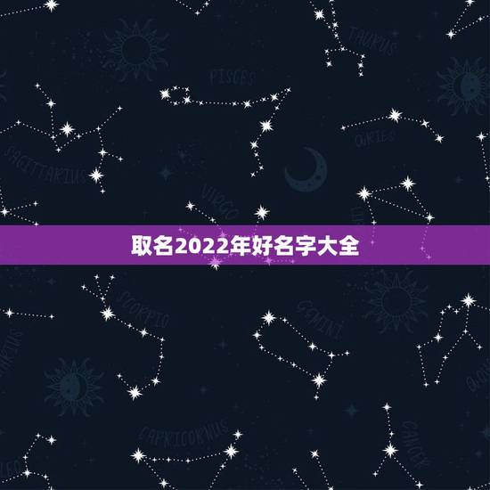 取名2022年好名字大全