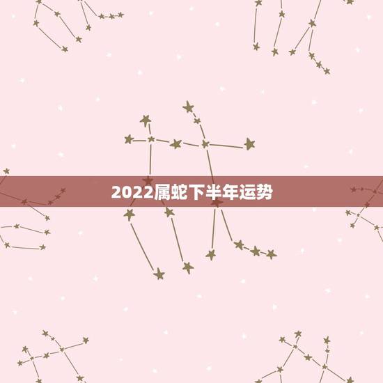 2022属蛇下半年运势，属蛇2022 年下半年运势