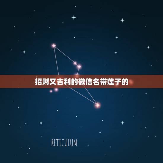 招财又吉利的微信名带莲子的，带莲的微信名