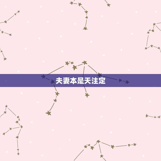 夫妻本是天注定,夫妻真的是天注定的吗 夫妻本是天注定,夫妻真的是天注定的吗