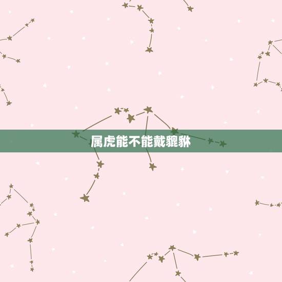 属虎能不能戴貔貅，貔貅适合什么生肖人戴