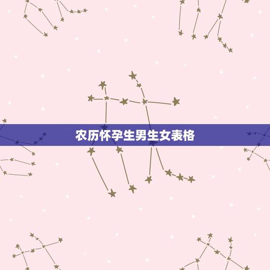农历怀孕生男生女表格，2021年几月生闺女