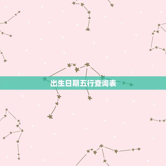 出生日期五行查询表，五行相生相克