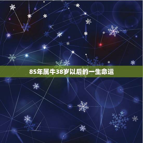 85年属牛38岁以后的一生命运 85年出生38岁属牛2023年全年运势 85年属牛38岁以后的一生命运 85年出生38岁属牛2023年全年运势