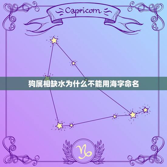 狗属相缺水为什么不能用海字命名,查了 儿子属狗缺水 取名易带水字。但在 狗属相缺水为什么不能用海字命名,查了 儿子属狗缺水 取名易带水字。但在