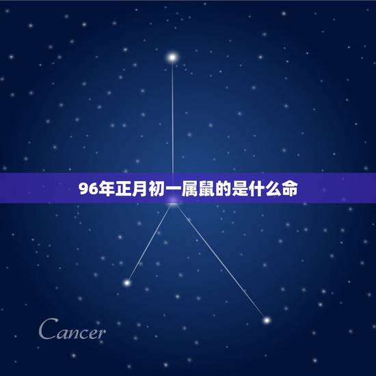 96年正月初一属鼠的是什么命，1996年正月初一出生的人命运
