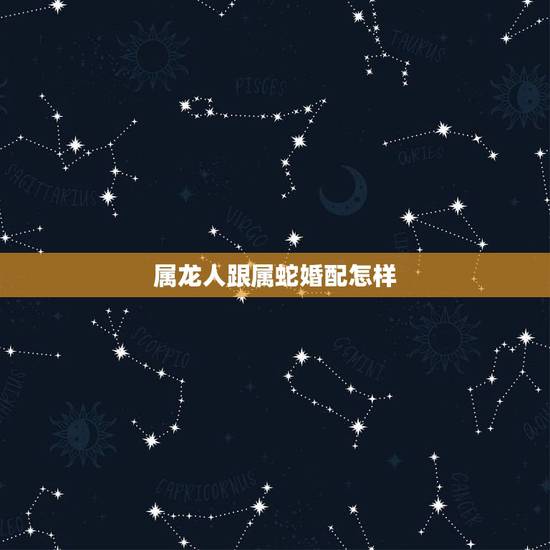 属龙人跟属蛇婚配怎样，属龙的和属蛇的相配吗