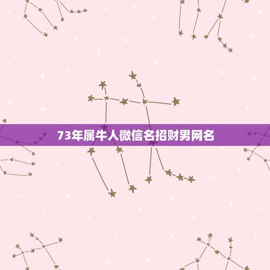 73年属牛人微信名招财男网名，微信用什么头像最吉利？