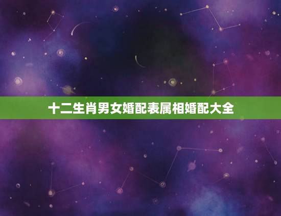 十二生肖男女婚配表属相婚配大全，属相婚配表，属蛇的和什么属相最配