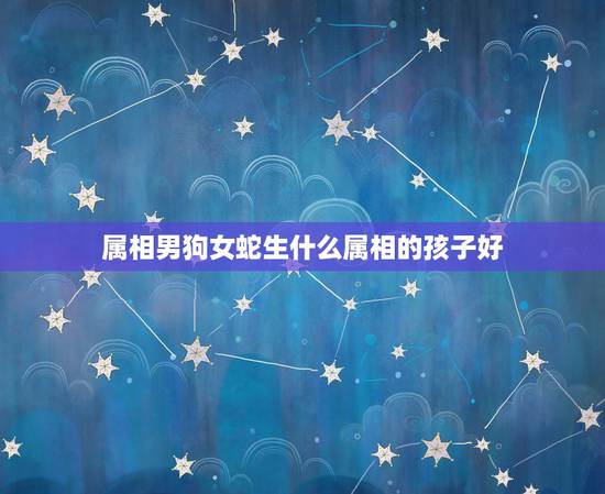 属相男狗女蛇生什么属相的孩子好，请问男属蛇女属狗要什么属相孩子比较好？
