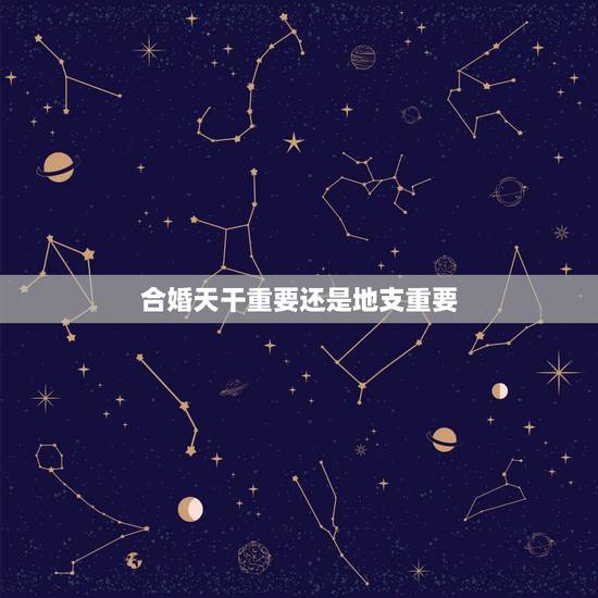 合婚天干重要还是地支重要,请教:2人合婚,天干相合和地支相合,哪个更重 合婚天干重要还是地支重要,请教:2人合婚,天干相合和地支相合,哪个更重