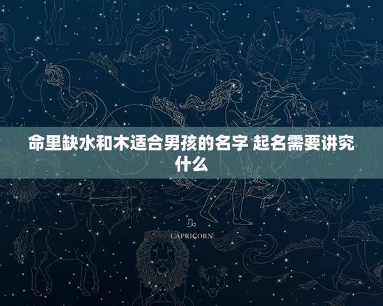 命里缺水和木适合男孩的名字 起名需要讲究什么 命里缺水和木适合男孩的名字 起名需要讲究什么