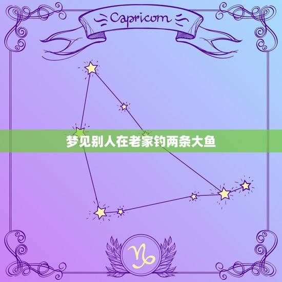 梦见别人在老家钓两条大鱼，梦见自己钓了几条大鱼