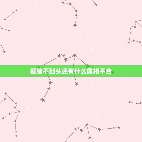 猴猪不到头还有什么属相不合，跪求猪猴不到头怎么化解’详细点谢谢