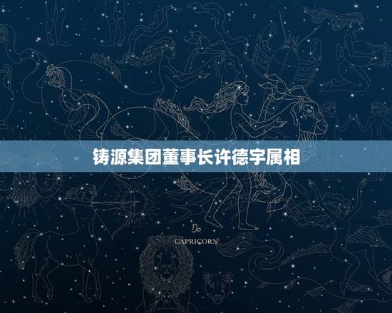 铸源集团董事长许德宇属相，许德宇铸源董事长福布斯排行榜哪年上榜