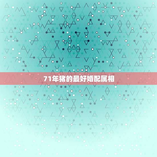 71年猪的最好婚配属相,71年的猪与71年的猪婚配啥命运 71年猪的最好婚配属相,71年的猪与71年的猪婚配啥命运