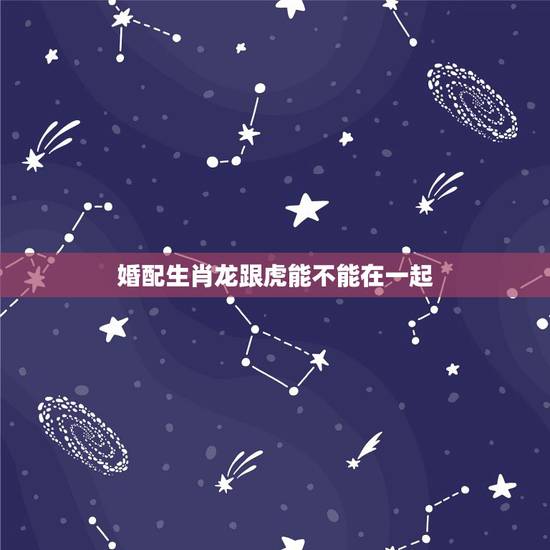 婚配生肖龙跟虎能不能在一起，属龙的能和属虎的在一起结婚吗？