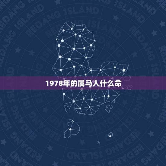 1978年的属马人什么命，78年是什么命
