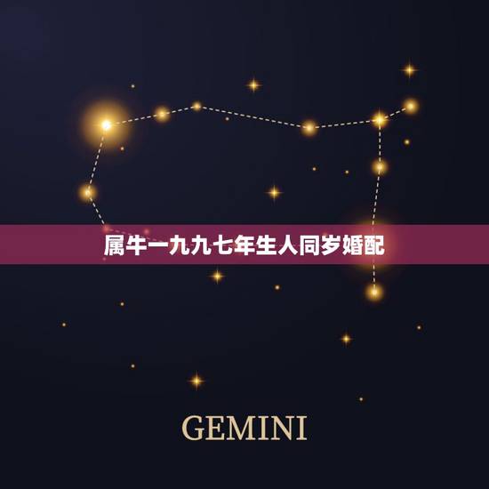 属牛一九九七年生人同岁婚配，一九九五年生属猪的女生与一九九七年生属牛的