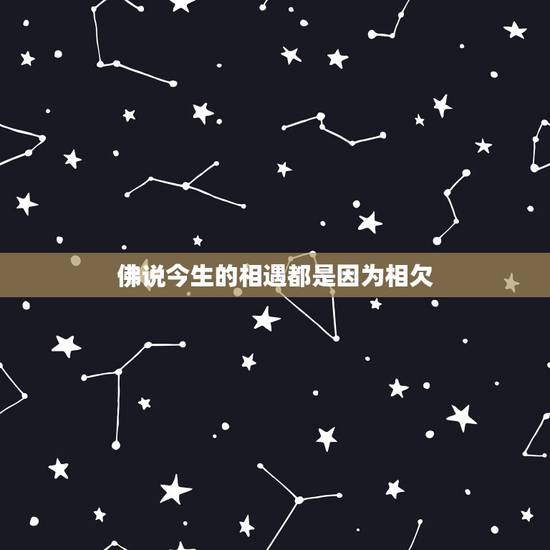 佛说今生的相遇都是因为相欠，佛说：前世因，今生果。那么，我如果去做不愿