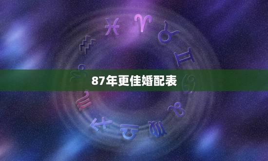 87年更佳婚配表,1987年属什么生肖 87年更佳婚配表,1987年属什么生肖