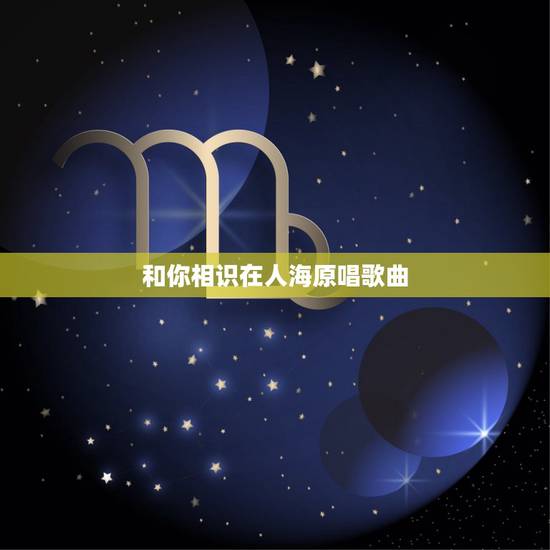 和你相识在人海原唱歌曲，和你相遇在茫茫的人海只因为一个眼神，这首歌叫什