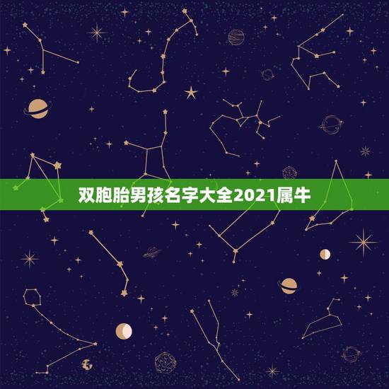 双胞胎男孩名字大全2021属牛，牛年宝宝名字大全2021有寓意
