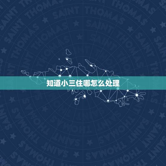 知道小三住哪怎么处理，有什么办法可以找到小三住处，真找到住的地方我怎么