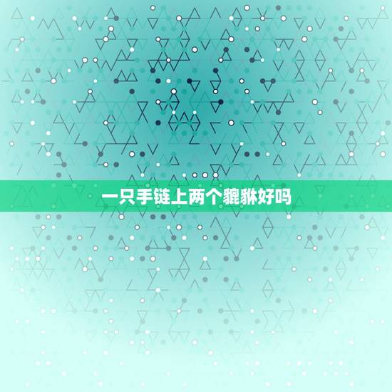 一只手链上两个貔貅好吗，女人貔貅带两个还是一个好
