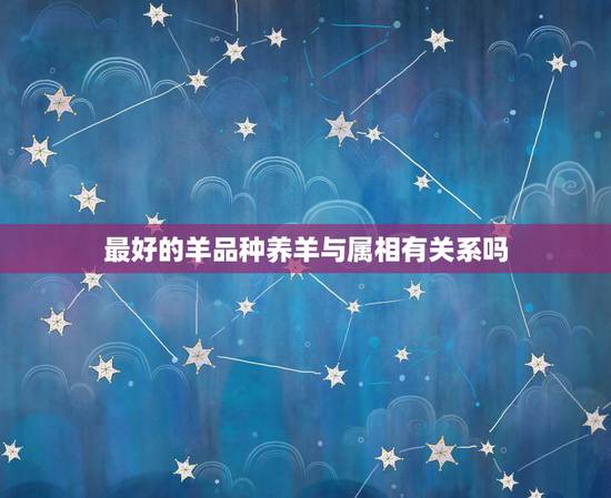 最好的羊品种养羊与属相有关系吗，属羊和属羊的属相好吗