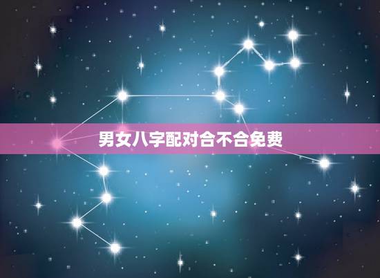 男女八字配对合不合免费，急，男女八字配对