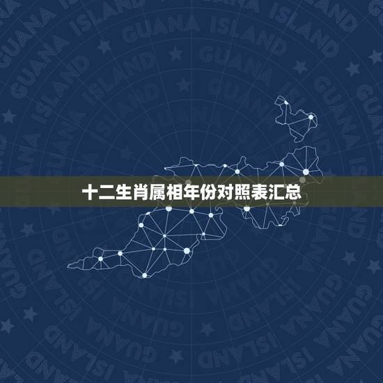 十二生肖属相年份对照表汇总，十二生肖时间对照表