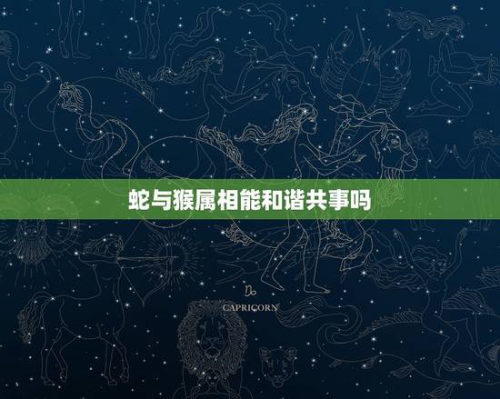 蛇与猴属相能和谐共事吗，属相搭配蛇和猴一起做生意好不好